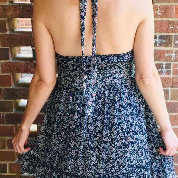 MM Couture by Miss Me silk floral printed halter dress size large - Picture 3 of 9